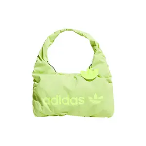 Women's Adidas Originals Trefoil PU Cloud Bag - Casual Trendy Handbag with Zipper Closure, Bright Lemon Yellow Casual Zipper Purse