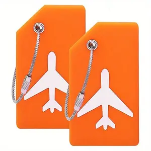 Silicone Luggage Tag, 2 Counts/set Portable Travel Boarding Pass Luggage Tag, Soft & Bendable & Flexible Tag for Christmas Gift, Perfect for Quickly Finding Luggage, Funny Gift