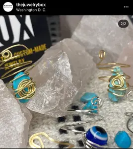 Amazonite Stone Wire Wrapped NAIL RINGS