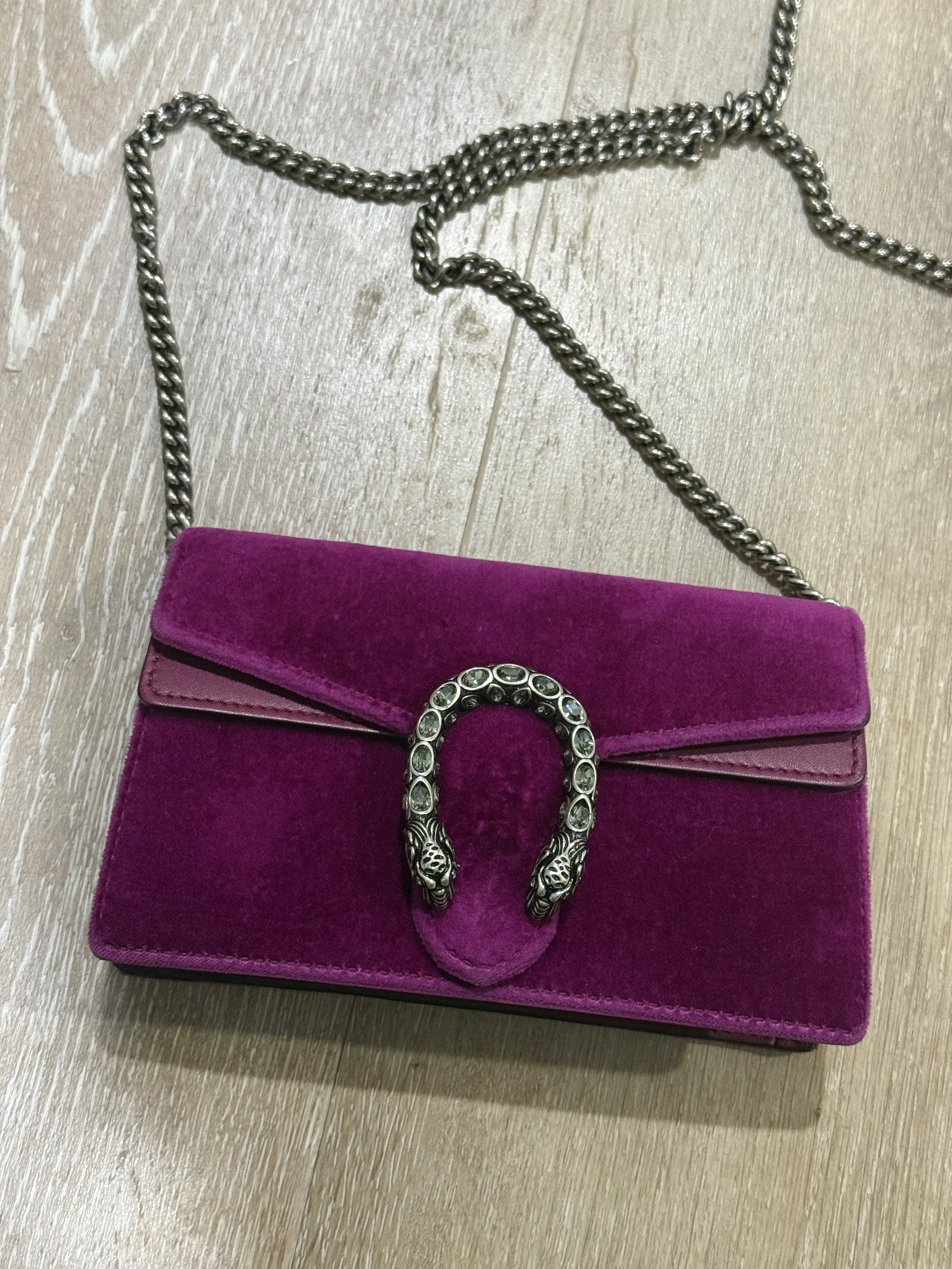 Pre-owned GUCCI velvet Crossbody Bags Mini Dionysus crossbody with crystals