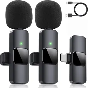 Wireless Omnidirectional Lapel Microphone with USB-C & iOS Adapter for iPhone iPad Android Windows Mac Clear Sound Capture for Interviews Video Shoots Online Meetings Teaching Podcasting