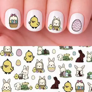 Easter Nail Art Egg Bunny Chickee Nail Decals Stickers Peel & Stick
