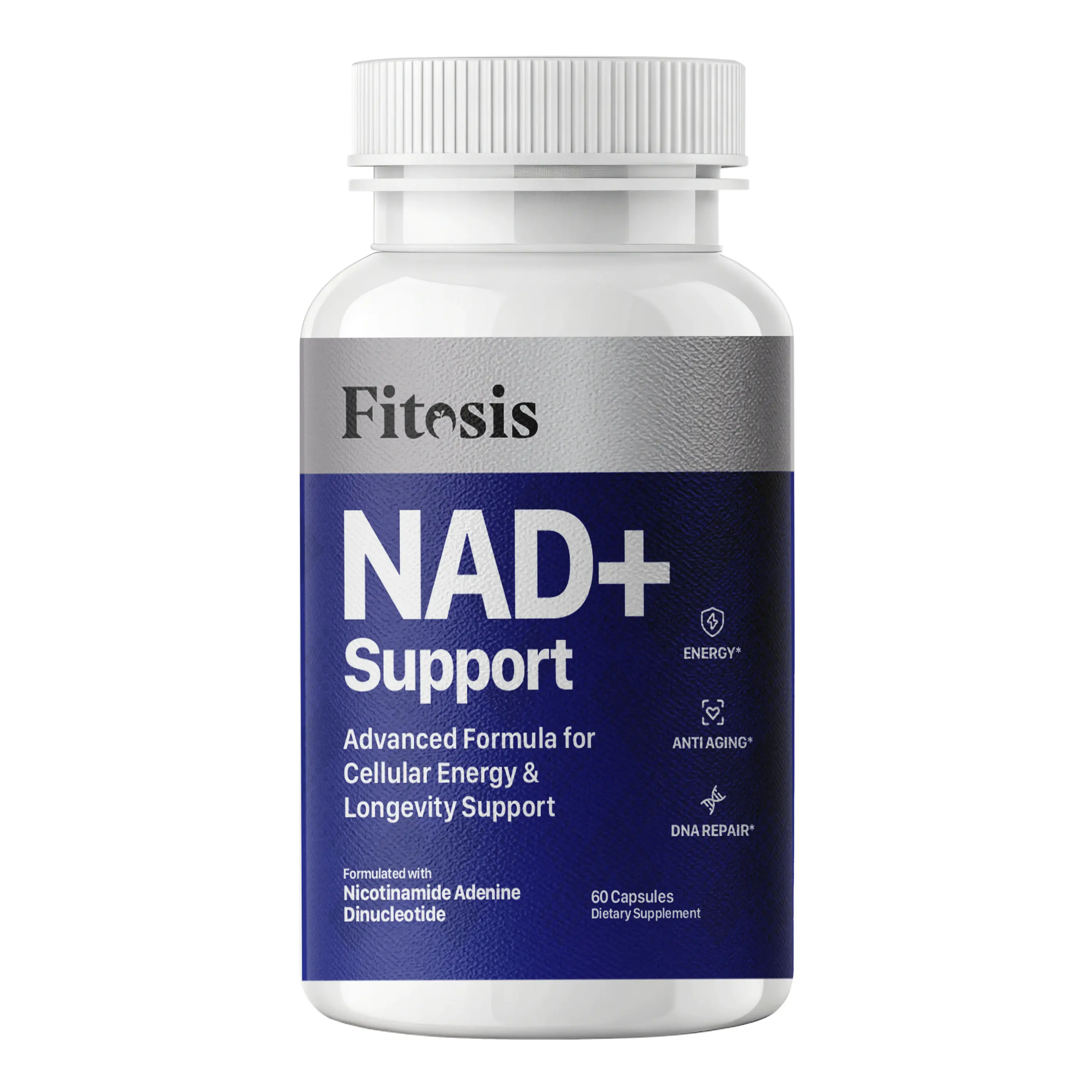 Fitosis NAD+ Support | Nicotinamide Adenine Dinucleotide 400mg | Cellular Energy & Longevity | 60 Capsules