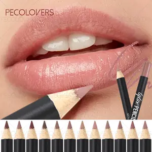 12pcs/set Nude Lip Liner, Stackable, 3D Lip Shape, Gentle and Delicate, Suitable for Crafting Delicate Makeup Looks