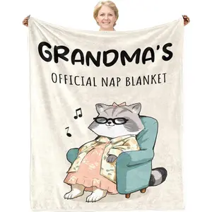 Funny Gifts for Grandma, Grandma Birthday Gifts, Gifts for Grandma from Granddaughter Grandson, Grandma Gifts for Christmas New Year, Super Soft Flannel Throw Blanket 60"×50"