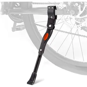 Bike Kickstand, Adjustable Aluminum Alloy Bicycle Kickstand for Road Mountain Bike, Fit 20" 24" 26", Black