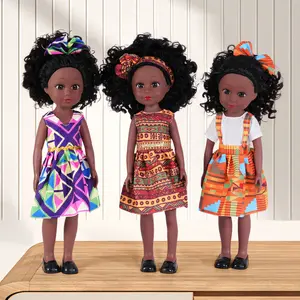 15.75-inch doll with black skin and soft body, suitable as a children's gift for girls aged 3 and above, perfect for birthdays, Christmas, Thanksgiving, Halloween, imaginative play and decoration tiktokshopspringglowup