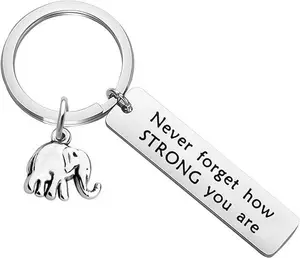 Motivational Elephant Charm Keychain, Meaningful Decor for Bags & Jewelry, Ideal Present for Friends & Family