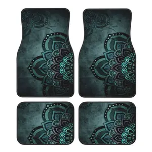 2D, 4pcs Set - Mandala Pattern Car Floor Mats - Non-Slip, Easy To Clean, and Easy To Install - Suitable for Sedans, Suvs, Mats, Reinforced Interior Additions, Carpet Protection, Neutral Holiday Gift