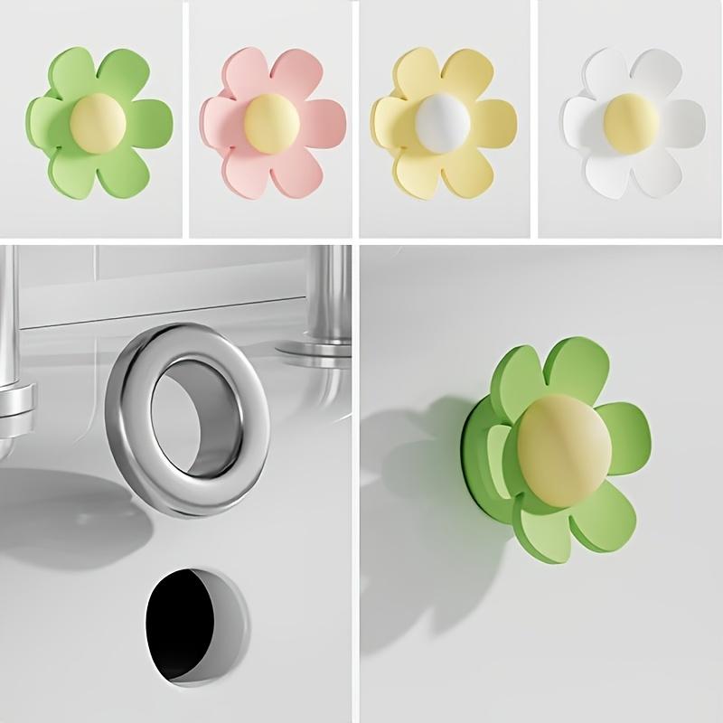 4pcs Silicone Sink Stoppers - Flower Shaped, High Quality Durable And Easy to Install, Sink Drain Plug Stopper for Kitchen And Bathroom Faucets, Washbasins - Prevents Overflow And Clogging, Decorative Sink Additions, Home Improvement