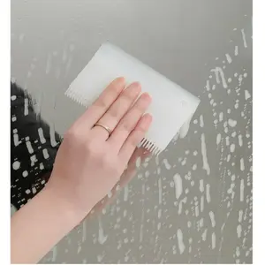Multi-functional silicone cleaning brush, water scraping and dirt scraping, double-sided brush head, for kitchen stove, bathroom countertop and crevice cleaning