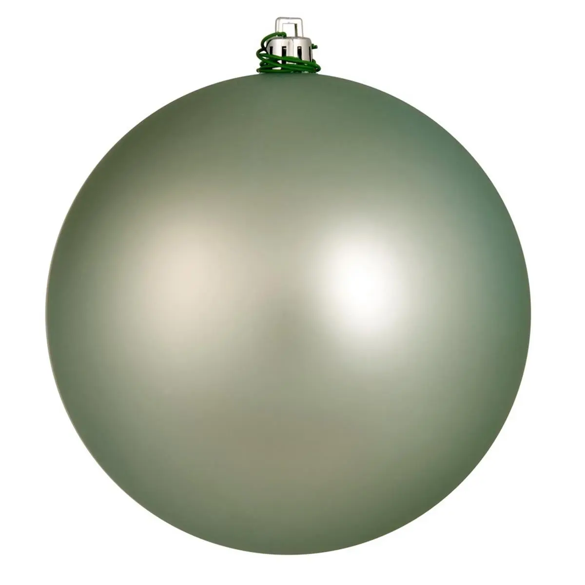 212 MAIN 6 in. Gray Mint Matte Plastic Decor Ornament Balls - UV-Drilled, Decoration Ornaments, Bag of 4