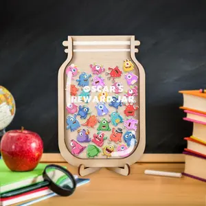 Personalized Monster Tokens Reward Jar, Custom Reward Jar For Classroom Behavior, Teacher Jar Gift, Back To School Gift, Kids Reward System