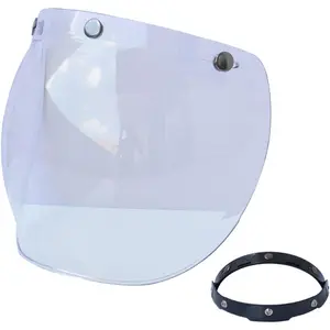 Wind Shield Lens, Motorcycle 3-Snap Button Flip Up Down Universal Bubble Visor, Motorcycle Anti-UV Helmets Lens Universal for Standard 3-Snap Open Face Helmets