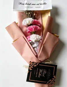 Mini Scented Soap Carnation Bouquet with Gift Bag, Practical Romantic Gift for Mom, Birthday & Anniversary