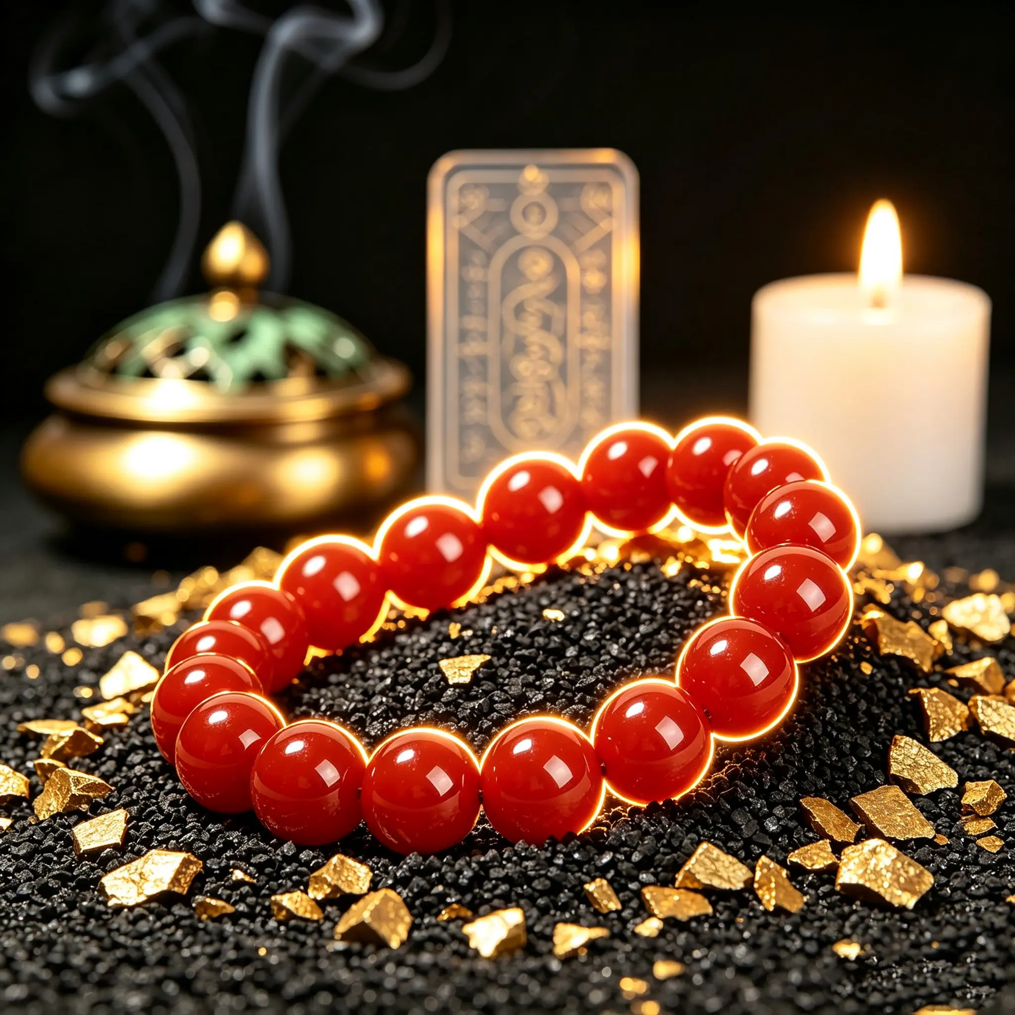 Red unisex bracelet suitable for enhancing peace of mind, fortune, career, and love.
