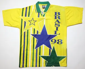 Brasil Soccer Jersey – Vintage 1998 Style Football Shirt, Lightweight Casual Sports Fan Apparel, Unisex African Athletic Streetwear Top