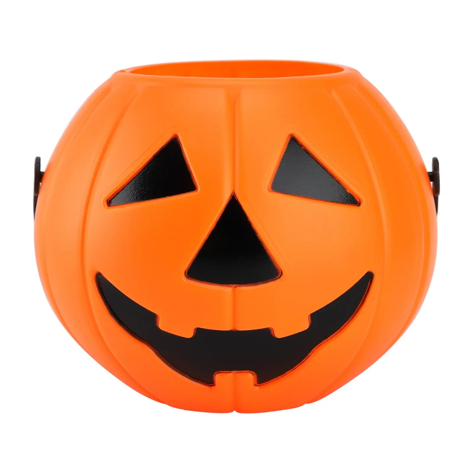 Handheld Lightweight Orange Eco-Friendly Plastic Pumpkin Bucket - Horror Glowing Halloween Decoration for Hand Tool Organization