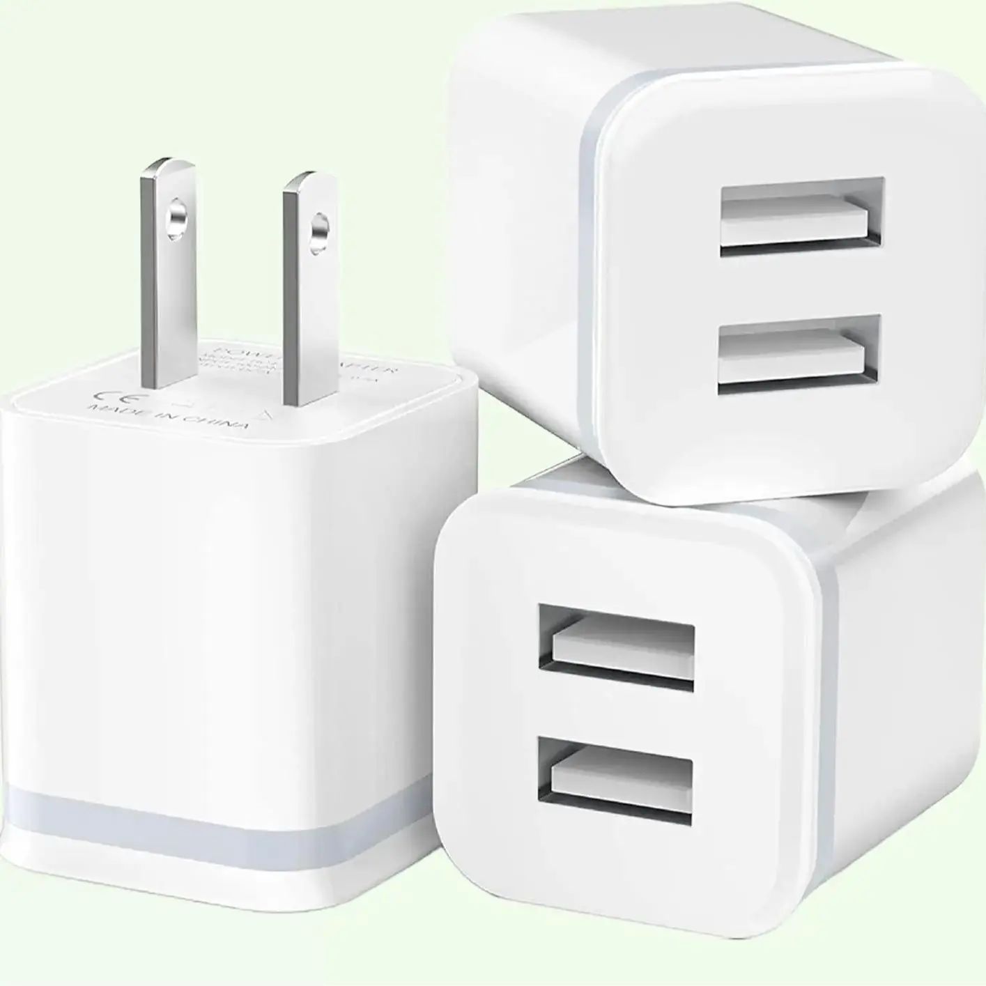 USB Wall Charger, LUOATIP 3-Pack 2.1A/5V Dual Port USB Cube Power Adapter Charger Plug Block Charging Box Brick for iPhone 13 12 11 Pro Max SE XS XR X 8 7 6 6S Plus, Samsung, LG, Moto, Android Phones Mobile Smartphone Cellphone Electronic