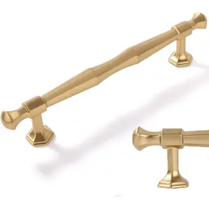 Champagne Bronze Cabinet Pulls 5 Inch(128mm) Hole Center,Champagne  Zinc Alloy Solid Kitchen Dresser Cabinet Handles Drawer Pull Hardware for Bedroom 6 Pack 2586