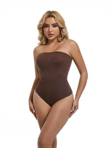 Women's Invisible Strapless Bodysuit Shapewear, Smooth Fit, Removable Shoulder Straps, Anti-Curling, Seamless Waist Control, All Seasons Fashion, Style, Underwear