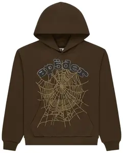 Sp5der Og Web Rhinestone Hoodie 'Brown'