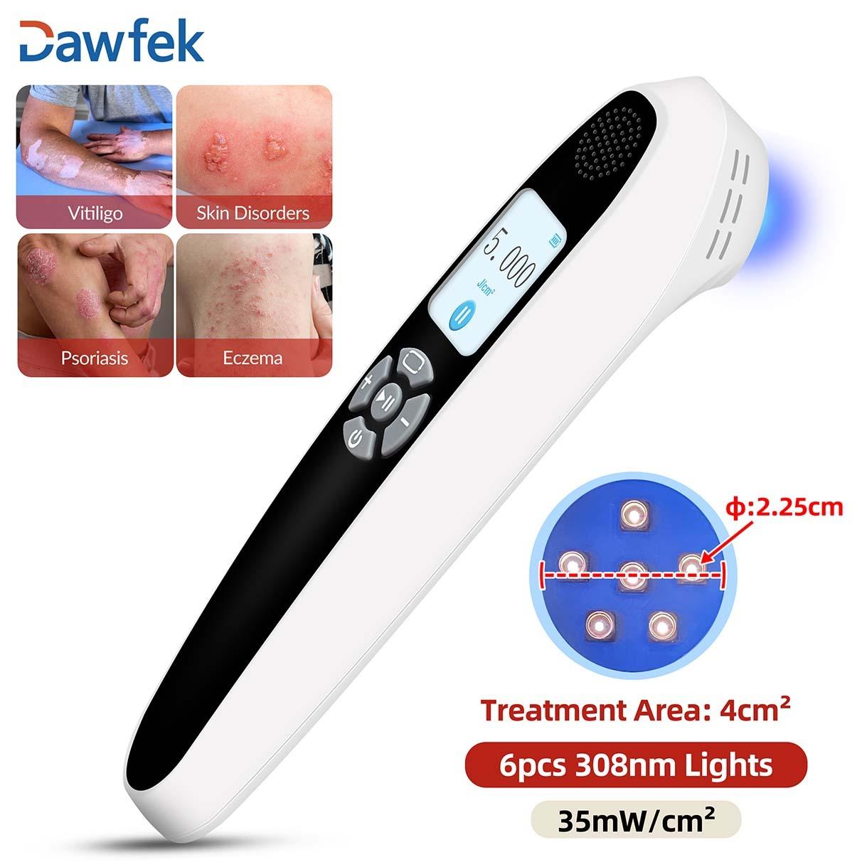 ZJZK 6 Diodes 308nm UVB Excimer Phototherapy Device, 35mW/cm² High Energy Density, Handheld Blue Light Skin Treatment, Targeted Therapy for Vitiligo, Psoriasis, Eczema, Atopic Dermatitis, Portable Home Use for Skin Disorders