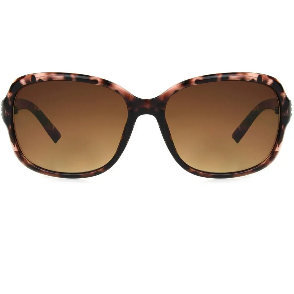 Foster Grant Deidra Women's Blush Tort SunReaders® - Crystal-Encrusted, Anti-UV, Scratch-Proof, Hard, Prescription-Compatible - Tortolette Sunglasses for Reading & Eye Protection, Tortolette Women's Sunglasses, Scratch-Proof Women's Sunglasses