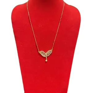 Traditional Designer magalsutra necklace with cubic zircon stone