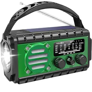【QAUYYW】 74000mWh Emergency Radio with NOAA Weather, Portable Hand Crank SW/AM/FM Survival Radio with Fast Charge Rechargeable Solar Battery, Flashlight, Reading Lamp,SOS Sirenor Home Outdoor, Battery Operated , Flashlight, Compact for Bag Multifunctional