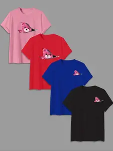 Women's Cartoon Bear Print Round Neck Sports Tee, Casual Sports Top, Sporty Short Sleeve T-shirt for Summer, Ladies Sportswear for Daily Wear, Activewear T shirt