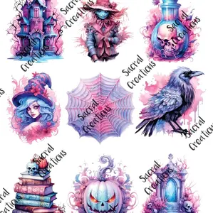 Pastel Halloween Full Color Insert Sheet for Resin Pieces