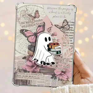 Ghost With Books And Iced Coffee Spooky Kindle Grip Book Bookish Magnetic Kindle Grip Book Lover Kindle Accessories Phone Holder PopSocket Phone Grip Magnetic Pop Socket Phone Grip