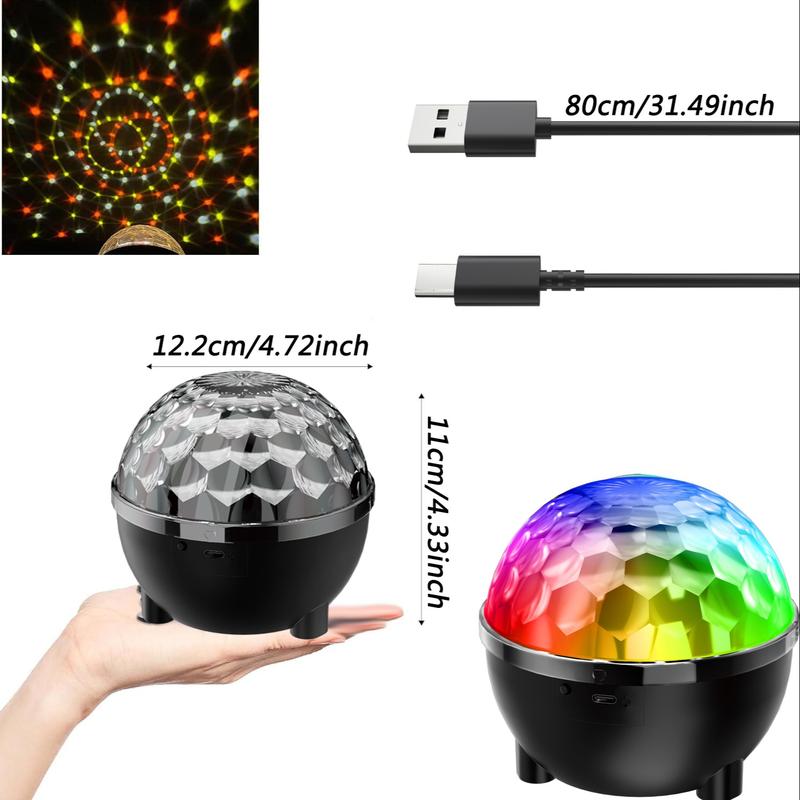 USB Low Voltage Power Cord Powered 6LED Disco Ball Lights with Sound Activation DJ Party Lights for Parties, Birthday Parties and Holidays