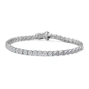 D'Joy Moissanite 8.50 ctw Regalia Line Bracelet in Rhodium Over Sterling Silver 7.25 In Christmas Gifts
