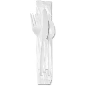 Dixie DXECM26NC7 Knife with Fork,Spoon & Napkin - White