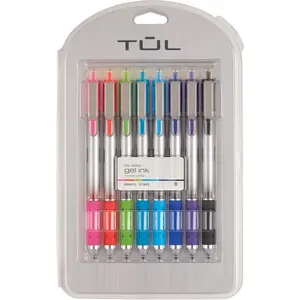 Retractable Gel Pens, Bullet Point, 0.7 mm, Gray Barrel, Assorted Bright Ink Colors, Pack Of 8