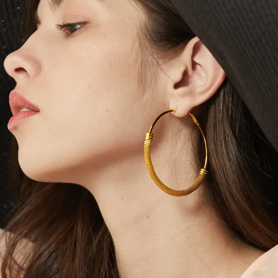 U7 30/40/60/80mm Chunky Tube Earrings Trendy Hoop Earrings For Women Minimalist Chic Earrings