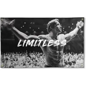 Tapestry Flag Banner Arnold Schwarzenegger 3x5 Feet Gym Motivation Funny Fitness Poster Durable Cool Tapestry Man Cave Wall Decor with Metal Grommets for College Dorm Room Decoration,Home,House Garage Indoor