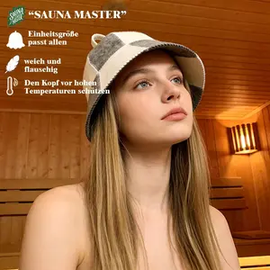 Wool Felt Block Dome Hat, Protects Head and Ears From Heat, Enhances Hair Care Absorption, Cute Hanging Design