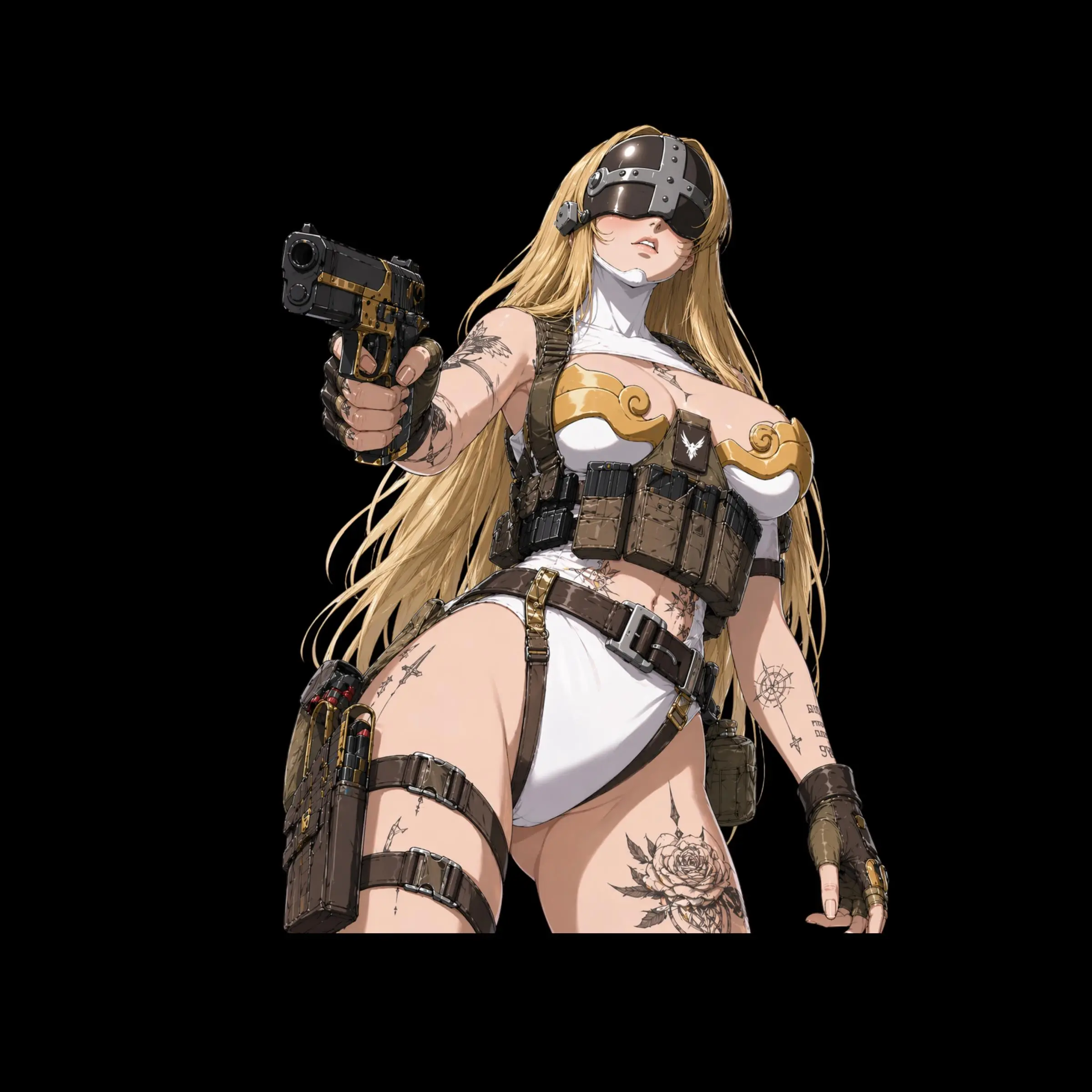 Tactical Valkyrie Anime Girl Gun Sticker, Waifu Decal Waterproof Laptop Car Window Gamer Gift Idea Art