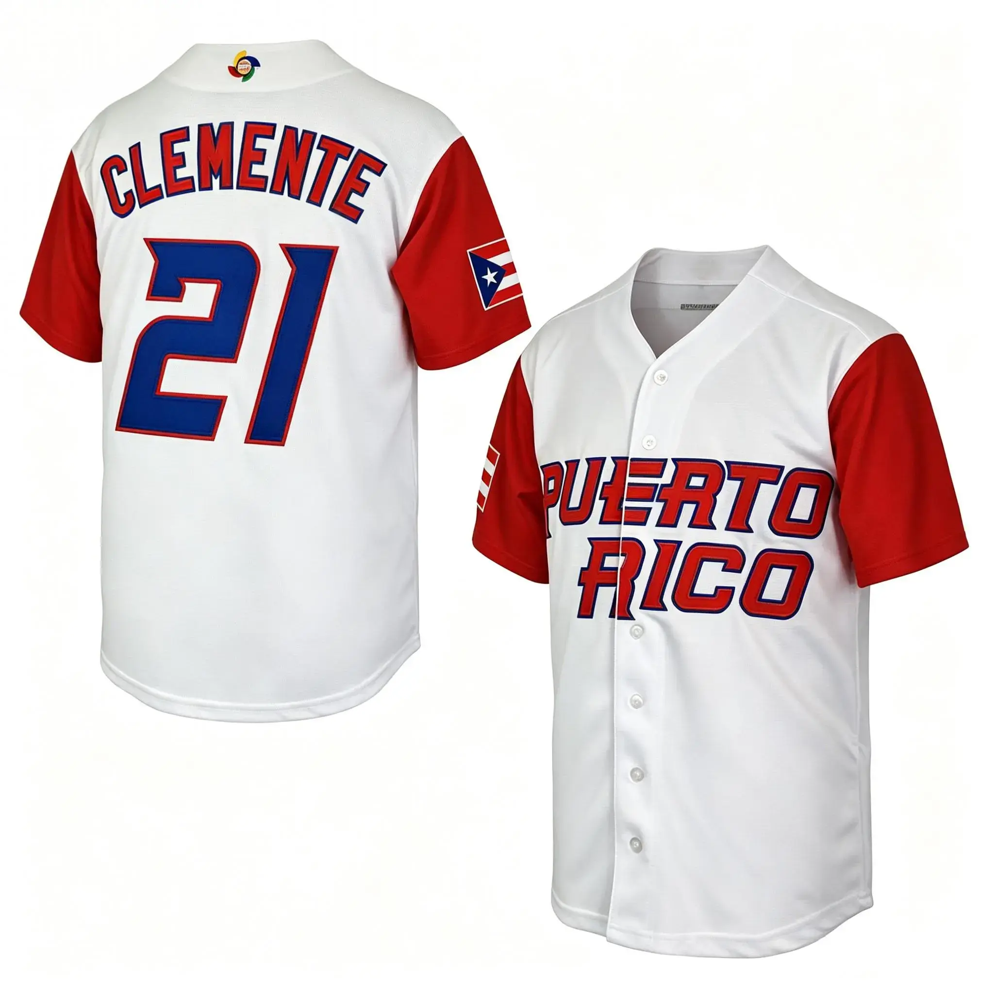Roberto Clemente 21 Puerto Rico White Baseball Jersey - Legendary Design, Commemorative Jersey Baseball, Perfect for Sports Fans & Game Day