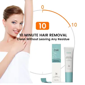 DVK Professional Hair Removal Cream For ALL Skin Types, Painless Tested Depilatory Cream For Bikini Line, Legs, Arms, Underarms, Silicone Lip with Tool