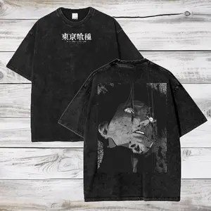 valentine shirts Acid Wash Tokyo Ghoul T-Shirt: Ken Kaneki Anime Tee