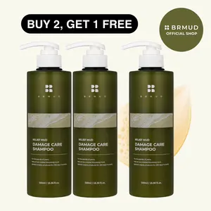 [Official Shop] BRMUD Damaged Care Shampoo  2+1 Bundle - Refreshing, Strengthening, Hydrating Shampoo with Mineral Mud for Gentle Scalp & Hair Nourishment - Haircare
