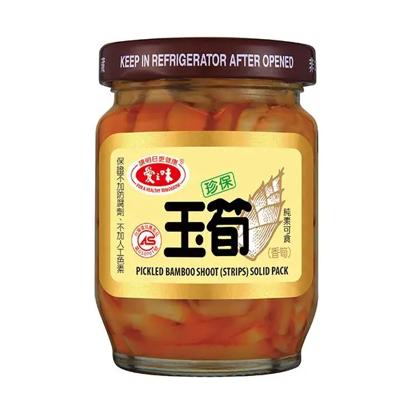 AGV Tender Bamboo Shoots, Antioxidant Salty & Savory Crunchy Tangy Pickled Vegetarian Pantry Food - 120g