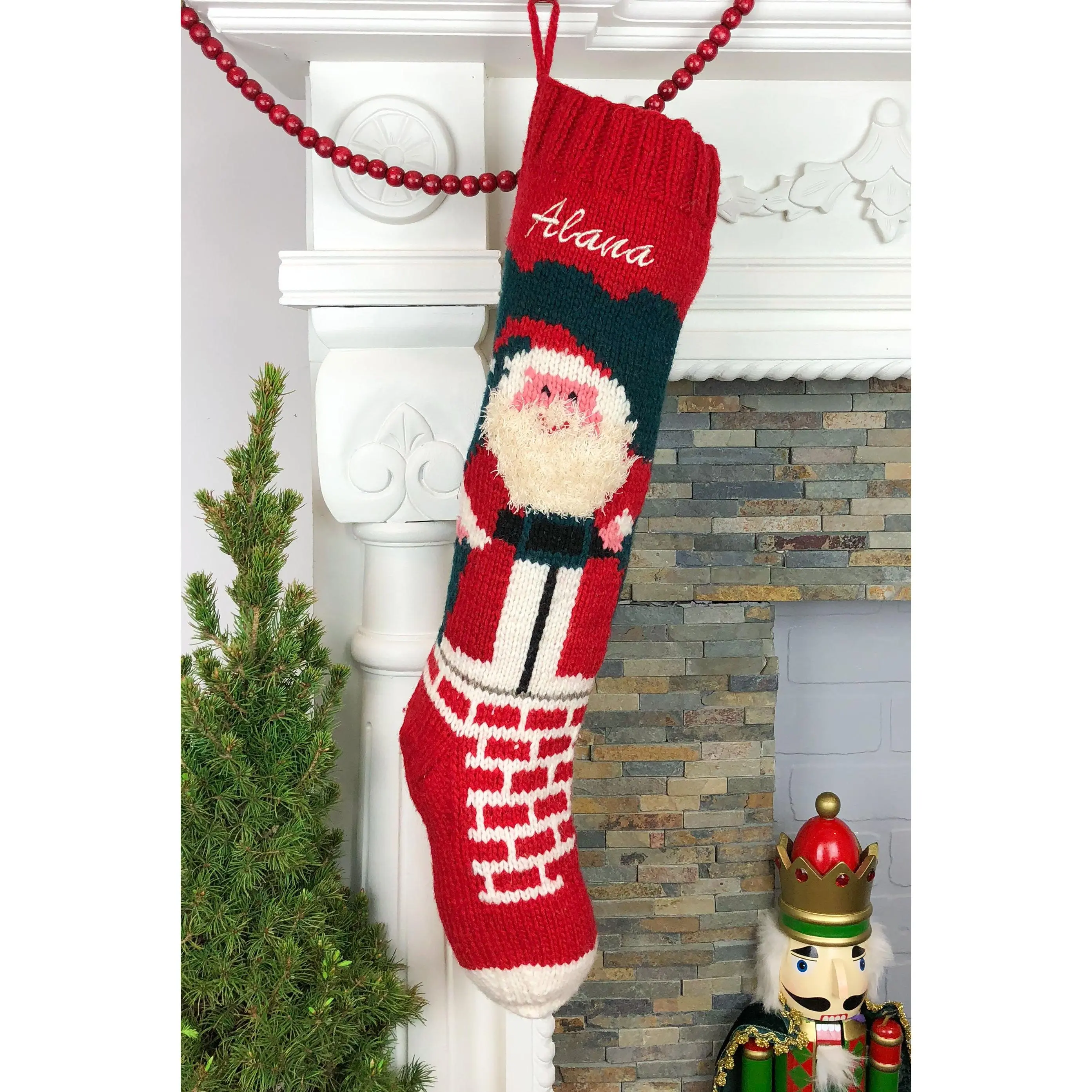 Kris Kringle Down The Chimney Christmas Stocking