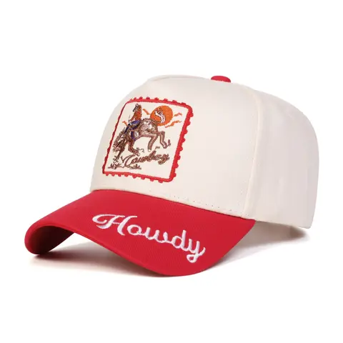 Unisex Howdy Embroidered Baseball Cap Animal Print Snapback Embroidery Cap, Adjustable Sun Protection Hat for Spring & Fall, Casual Outdoor Travel Beach Vacation Wear Embroidered Fitted Cap