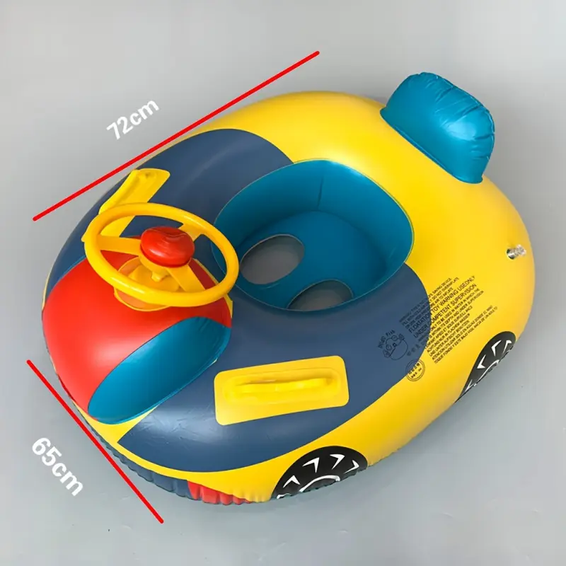 Unisex Sporty Racing Car Inflatable Lounger for Teens & Adults (Ages 14+), Durable PVC Water Float with Steering Wheel & Seat for Summer Pool Fun