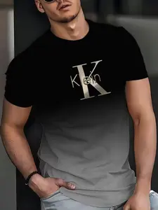 Men's 3D Digital Print Short Sleeve T-Shirt Top, Breathable 100% Polyester, Lightweight, Casual Round Neck, All Seasons